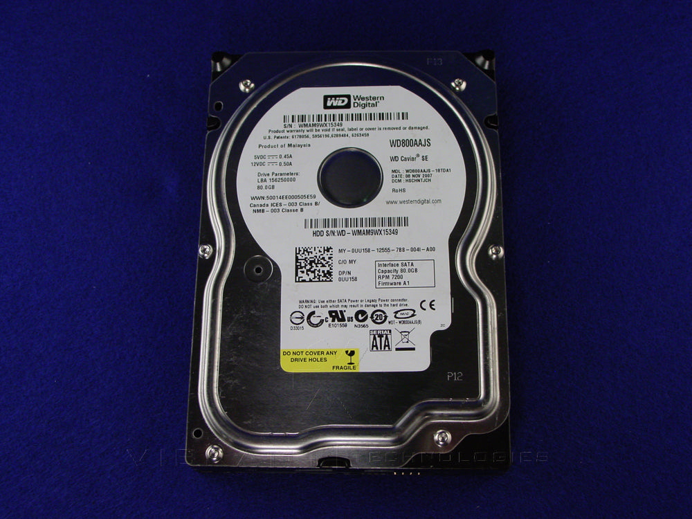 Dell 0UU158 80GB 7.2K 3.5" SATA Hard Disk Drive HDD