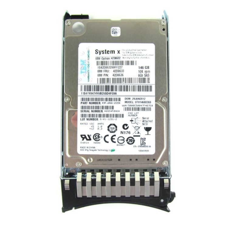 IBM 42D0633 146Gb 10K 6Gbps SFF 2.5" H/S SAS Syestem X HDD 42D0636