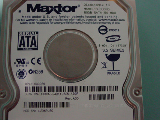 Dell 6L080M0 80GB 7200rpm SATA Drive Dell Labeled