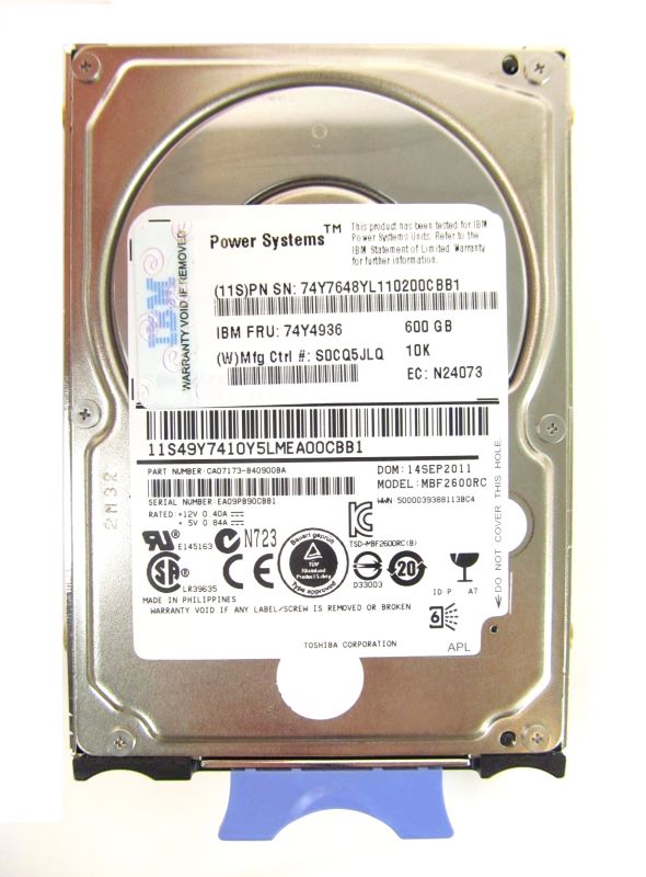 IBM 74Y4936 600Gb 10K SAS 2.5" pSeries Power7 Disk Drive