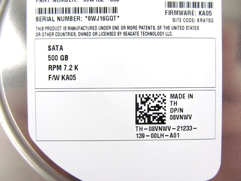 Dell 8VNWV 500GB 7200RPM 3Gbs 3.5" SATA HDD