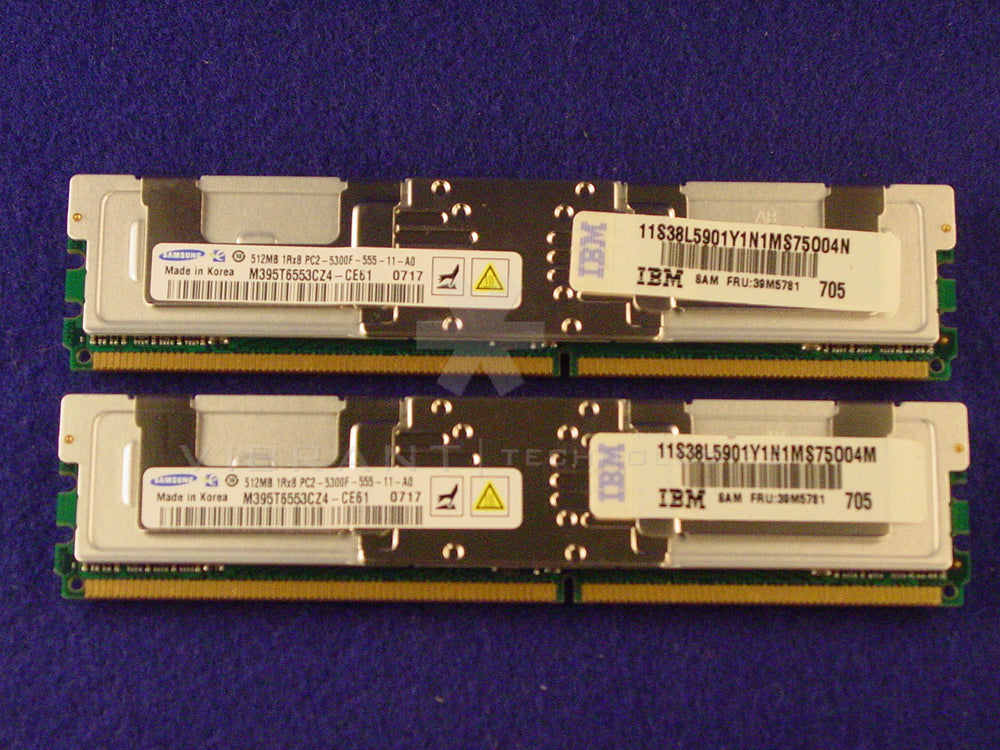 IBM 39M5782 1GB (1x512MB) DDR2 PC2-5300 Chipkill Memory Kit