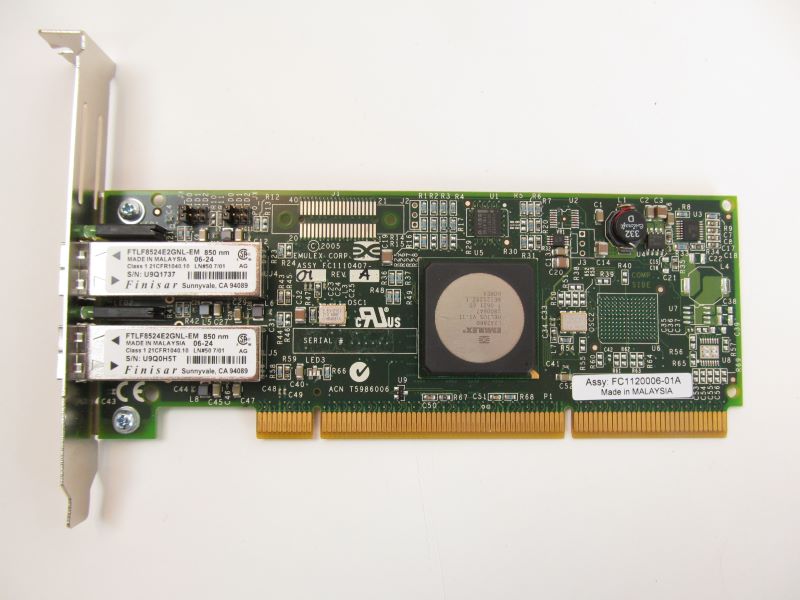 Emulex LP11002-E 4GB PCI-X Dual Port HBA