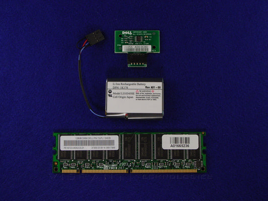Dell J1055 Poweredge 2600 Raid Key Kit, battery, Cache 533MHZ Board