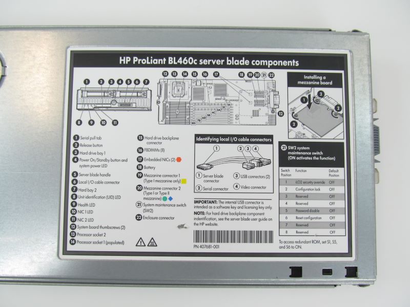 HP 447707-B21 ProLiant BL460C CTO Blade Chassis