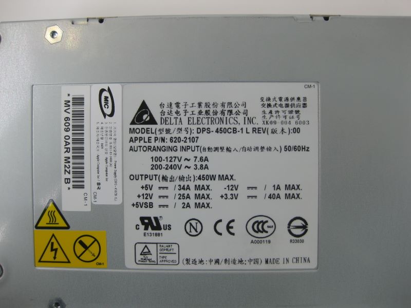Apple 620-2107 Apple Xserve Raid Storage 450W Power Supply DPS-450CB-1