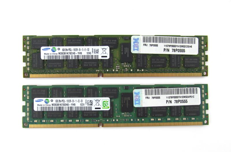 IBM EM16 16GB Memory Kit 2x 8GB 78P0555 DIMMs
