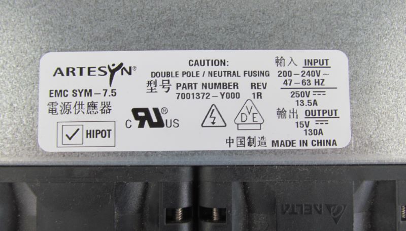 EMC 071-000-493 1950W 130A 15V AC/DC Power Supply