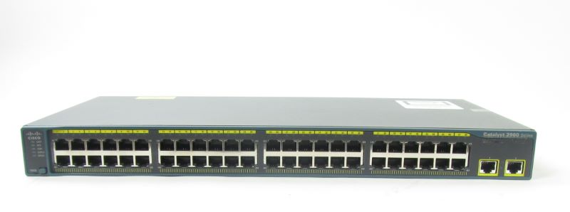 Cisco WS-C2960-48TT-L 48 10/100 Base-TX ports, 2 10/100/1000 Base T ports, 16