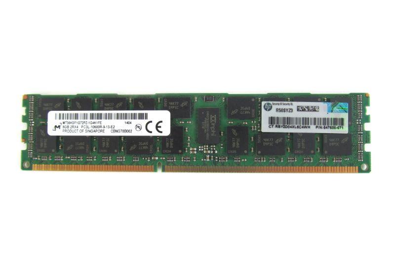 HP 647897-B21 8GB 2RX4 PC3L-10600R-9 Kit Memory