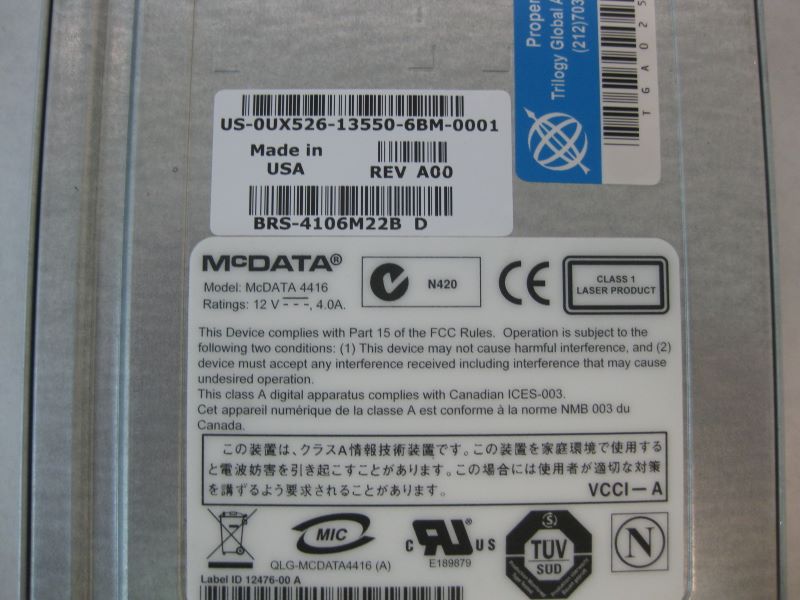 Dell UX526 MCDATA 4416 4GBPS SWITCH W 4 GBIC'S