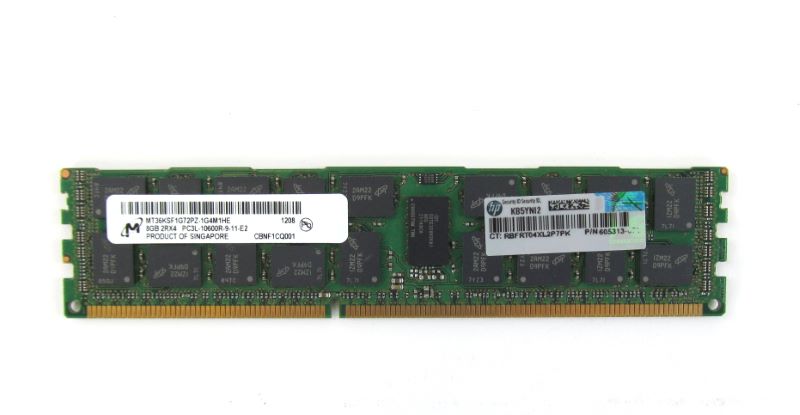 HP 604506-B21 8GB 2Rx4 PC3L-10600R-9, DDR3