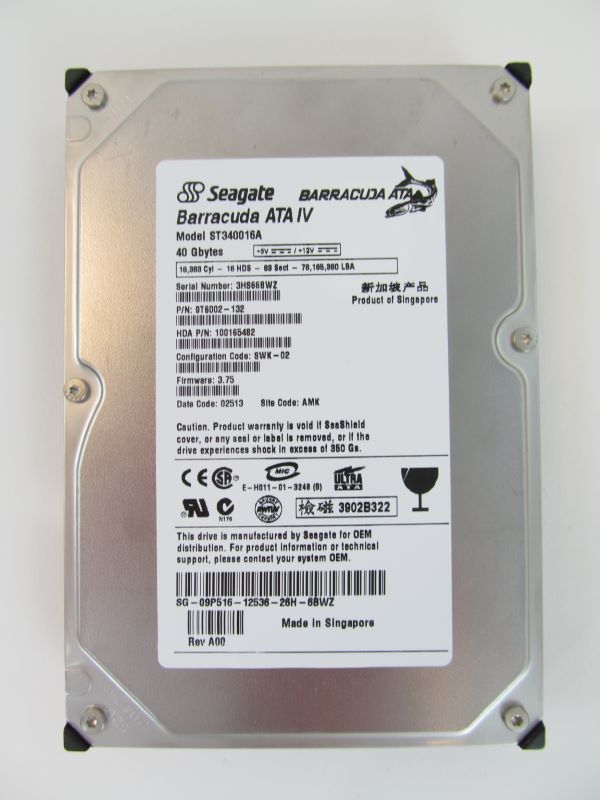 Dell 9P516 40GB 7.2K 3.5" IDE HDD Hard Disk Drive