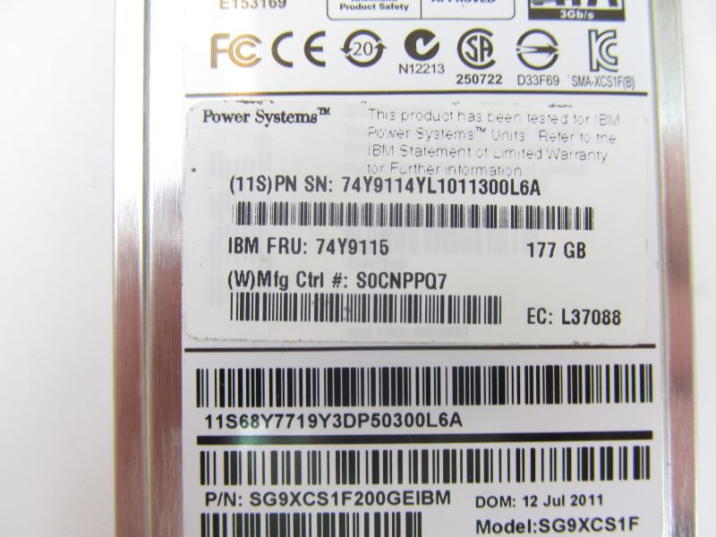 IBM 74Y9115 177GB 1.8-in SSD for Server Blades JSxx