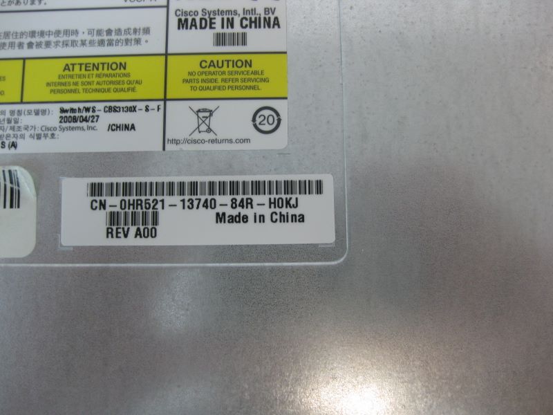 Dell HR521 M1000E  16 port Cicso Blade Switch WS-CBS3130X-S-F