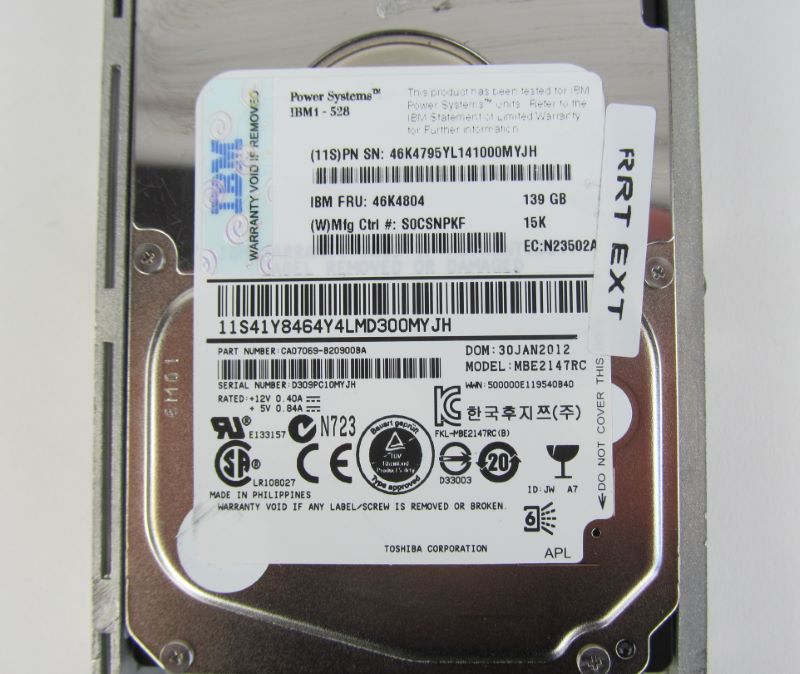 IBM 1947 139GB 15K SAS SSF-2 2.5" Hard Disk Drive CCIN 19B0 pSeries