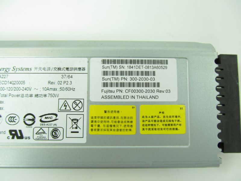 Sun 300-2030 (SEDX9PS31Z) 750W Power Supply Delta A227 for T5220