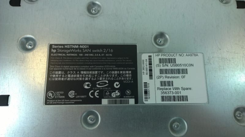 HP AA978A Storageworks SAN Switch 2/16V