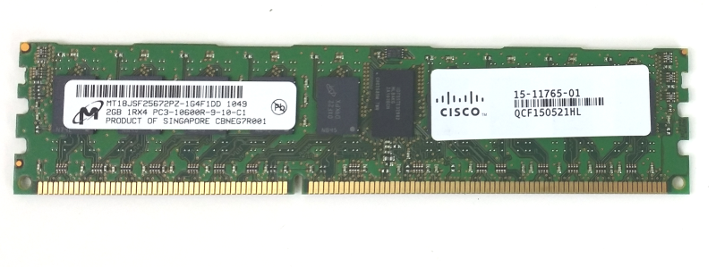 CISCO MT18JSF25672PZ-1G4F1DD 2GB 1RX4 PC3-10600R Memory DIMM Module