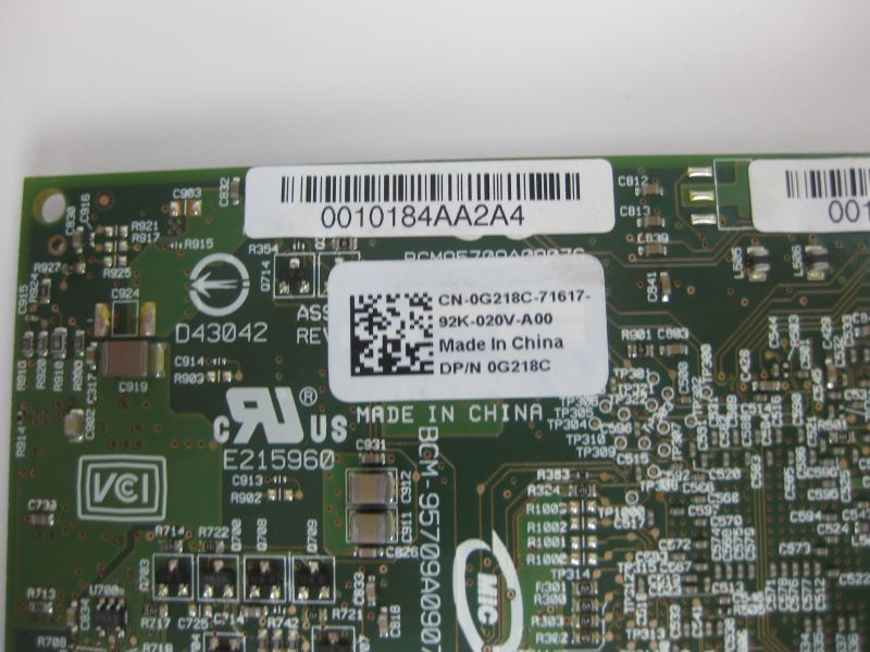 Dell G218C Broadcom 5709 Dual Port Nic PCI-E