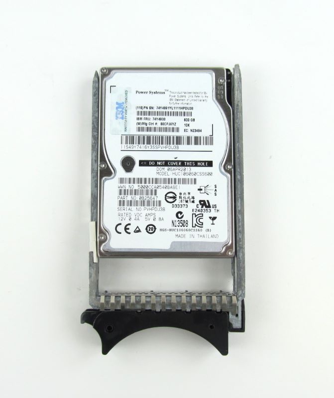 IBM 74Y9264 600GB 10K SAS 6G 2.5" Hard Drive SFF HDD