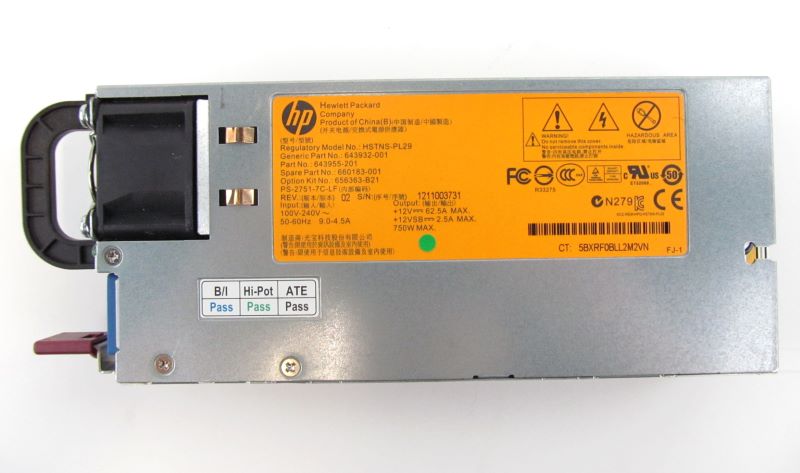 HP 660183-001 750W Common Slot Platinum, Hot-Plug Power Supply