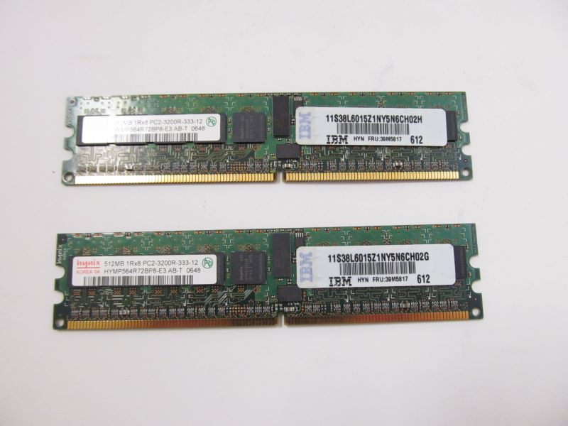 IBM 39M5817 1GB Kit 2x512MB Pc2-3200R Ecc DDR2 Dimm