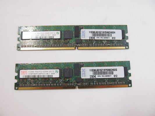 IBM 39M5817 1GB Kit 2x512MB Pc2-3200R Ecc DDR2 Dimm