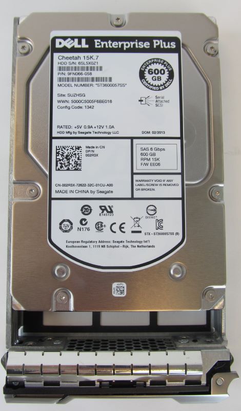 Equallogic 02R3X EqualLogic 600GB 15K RPM 3.5" 6G SAS Hard Drive