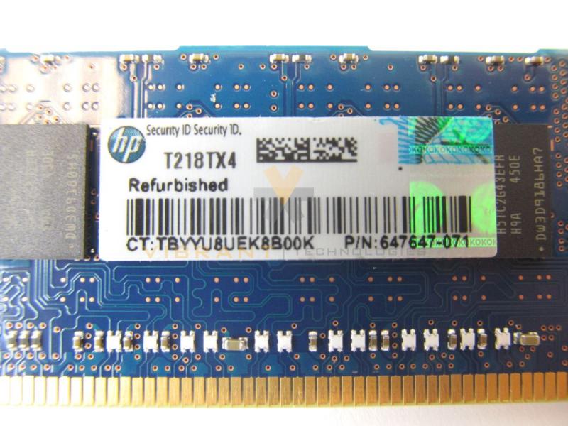 HP 664688-001 4GB(1X4GB) 1RX4 PC3L-10600R-9 Memory Gen8 647893-B21