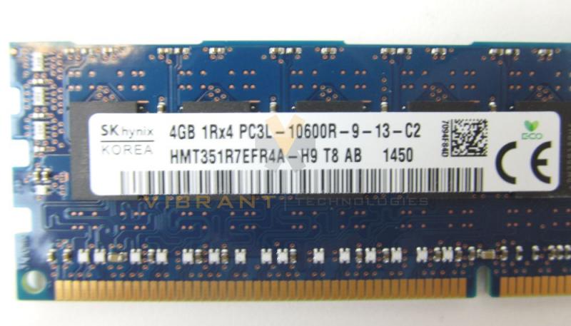 HP 664688-001 4GB(1X4GB) 1RX4 PC3L-10600R-9 Memory Gen8 647893-B21