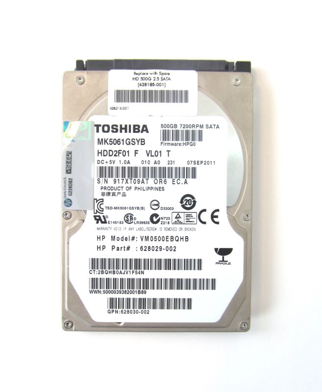 HP 628033-B21 500GB 7.2K RPM 3G SATA NHP Hard Disk Drive