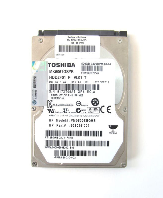 HP 628033-B21 500GB 7.2K RPM 3G SATA NHP Hard Disk Drive