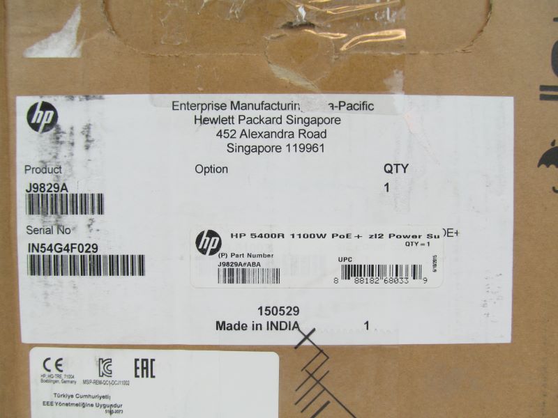 HP J9829A  Procurve 5400R 1100W POE+ ZL2 Power Supply