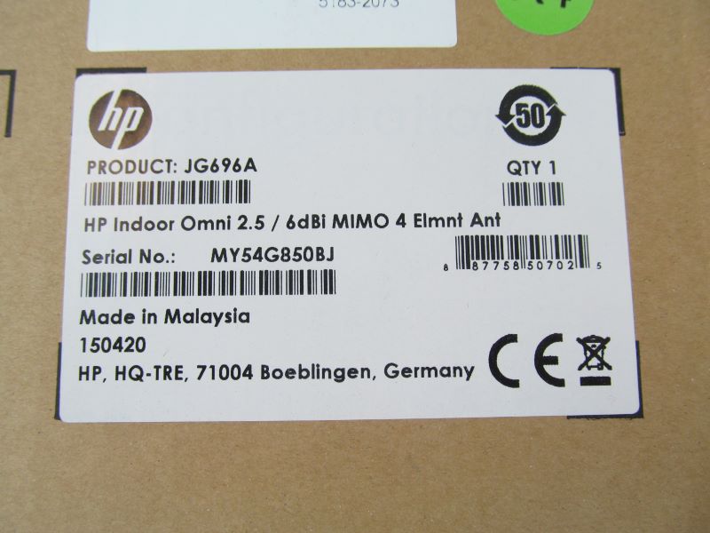 HP JG696A HP 2.5GHZ OMNI 6DBI INDOOR MIMO 4