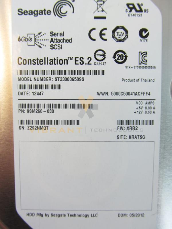 Seagate ST33000650SS 3TB 7.2K SAS 3.5" 6Gbps Hard Drive CM