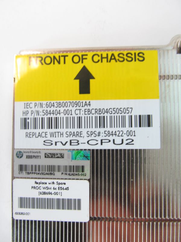 HP 584422-001 HP BL2x220c G6 Heatsink SVR B CPU2