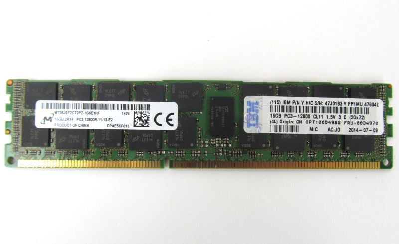 IBM 00D4968 16GB 1.5 V PC3-12800 CL11 ECC DDR3 1600 MHz LP RDIMM