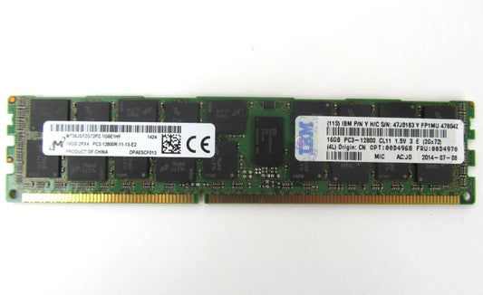 IBM 00D4968 16GB 1.5 V PC3-12800 CL11 ECC DDR3 1600 MHz LP RDIMM