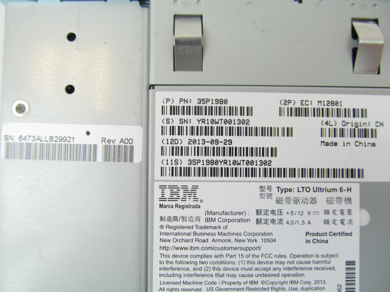 IBM 8347-3573 LTO6-HH-SAS Tape Drive