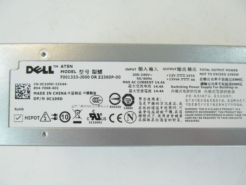 Dell C109D M1000E Redundant Power Supply for Blade Enclosure 2360W