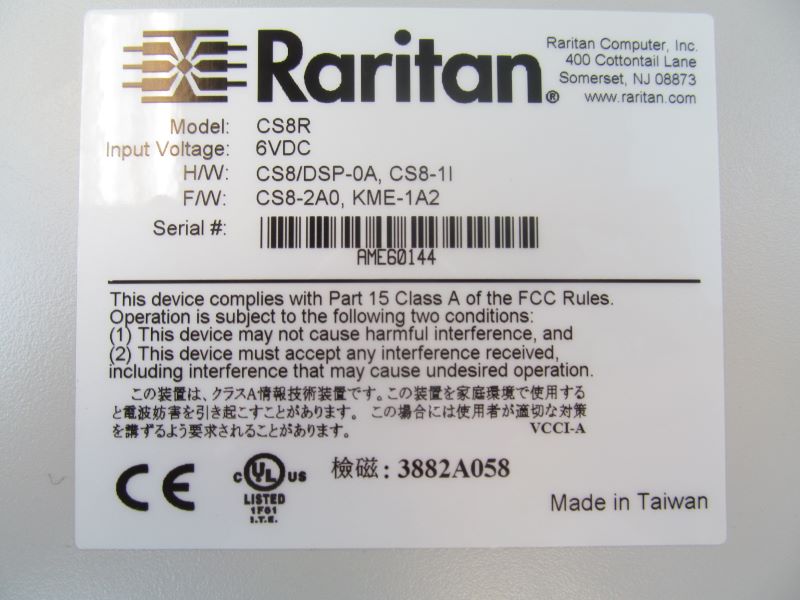 Raritan CS8R CompuSwitch 8-Port KVM