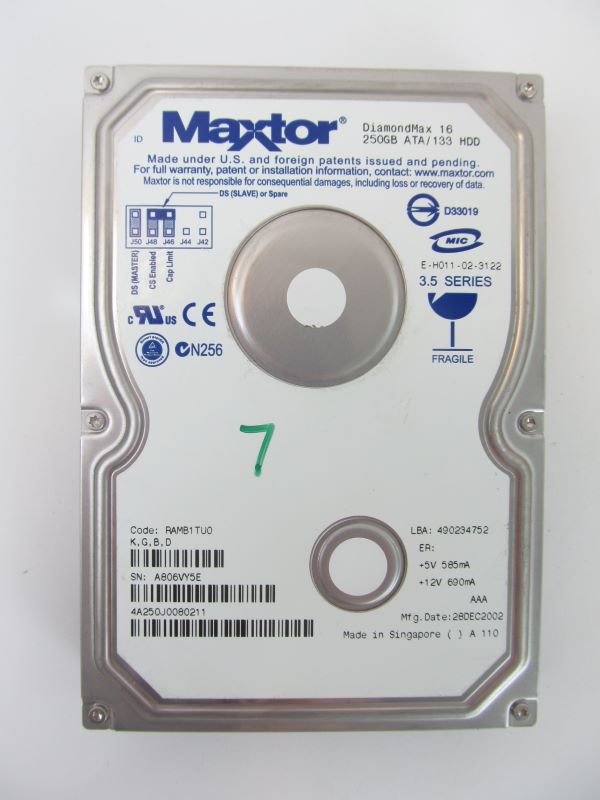 Maxtor 4A250J0080211 250GB 7.2K ATA/133 IDE HDD
