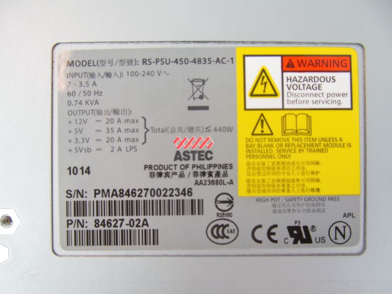 Dell Equallogic 84627-02A EQL 440W PS65XX Power Supply