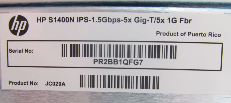 HP JC020A Tipping Point S1400N