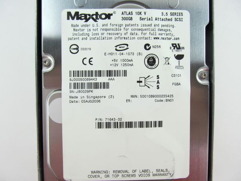 Equallogic 71643-02-EQL Equallogic PS3000 300gb 15k sas drive