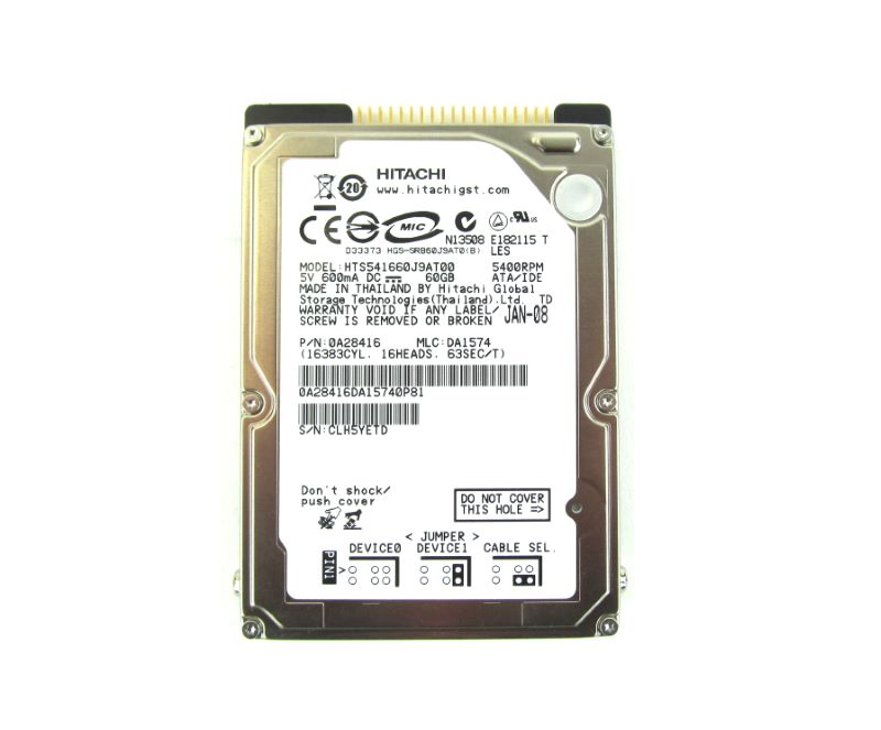 IBM 0A28416 60GB 5400RPM IDE 2.5" Hard Disk Drive HDD