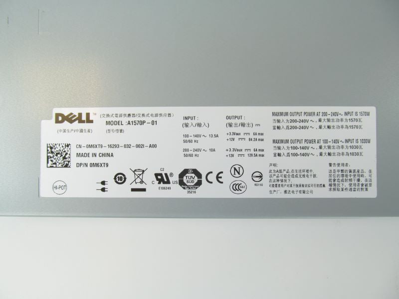 Dell M6XT9 1570 Watt Power Supply For Poweredge R900