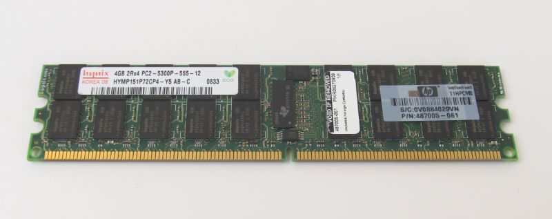 HP 487005-061 4GB 2RX4 PC2-5300P DDR2 DIMM