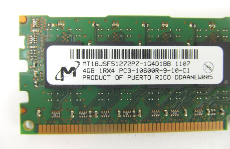 HP 591750-371 4GB RAM (1X4GB) PC3-10600R Memory DIMM